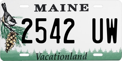 ME license plate 2542UW