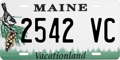 ME license plate 2542VC