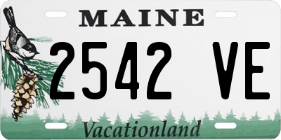 ME license plate 2542VE