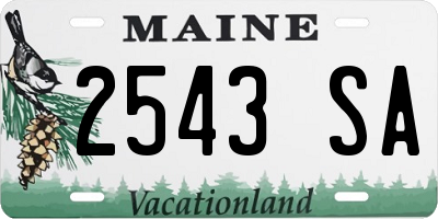ME license plate 2543SA