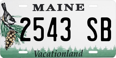 ME license plate 2543SB