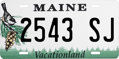 ME license plate 2543SJ