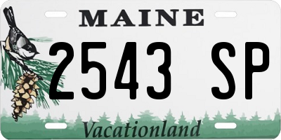ME license plate 2543SP