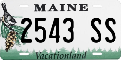 ME license plate 2543SS