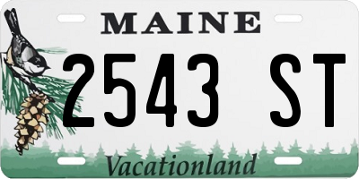 ME license plate 2543ST