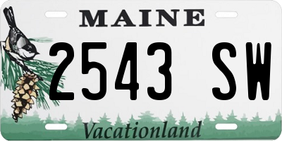 ME license plate 2543SW