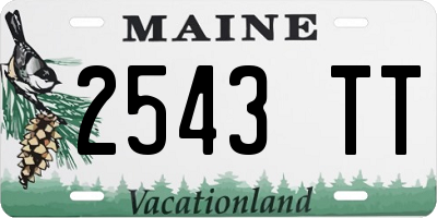 ME license plate 2543TT
