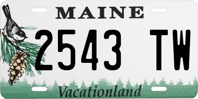 ME license plate 2543TW