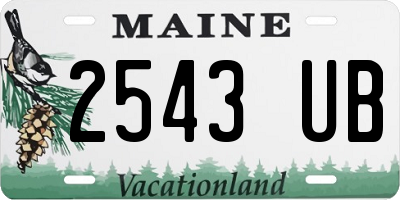 ME license plate 2543UB