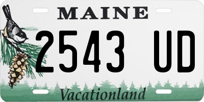 ME license plate 2543UD