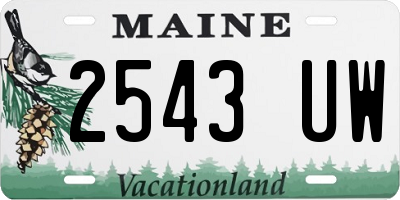 ME license plate 2543UW