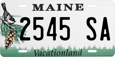 ME license plate 2545SA