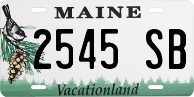 ME license plate 2545SB