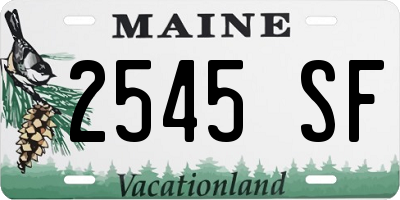 ME license plate 2545SF