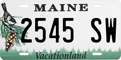 ME license plate 2545SW