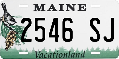 ME license plate 2546SJ