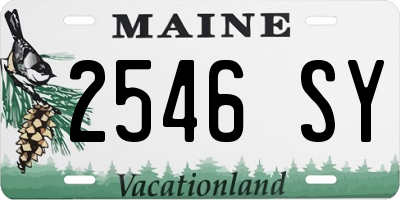 ME license plate 2546SY