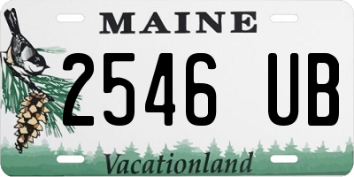 ME license plate 2546UB