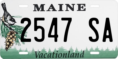 ME license plate 2547SA