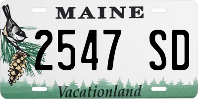 ME license plate 2547SD