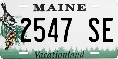 ME license plate 2547SE