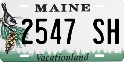 ME license plate 2547SH
