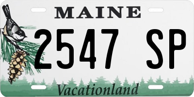 ME license plate 2547SP