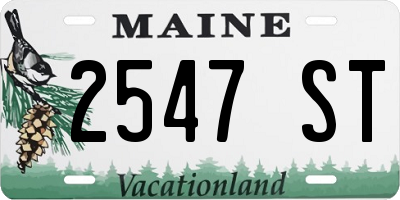 ME license plate 2547ST