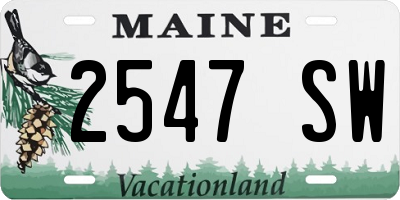 ME license plate 2547SW