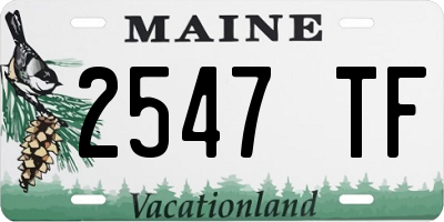 ME license plate 2547TF