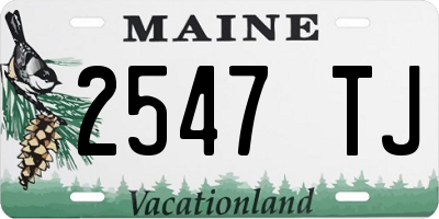 ME license plate 2547TJ