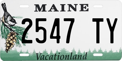 ME license plate 2547TY
