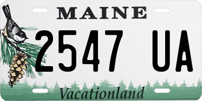 ME license plate 2547UA