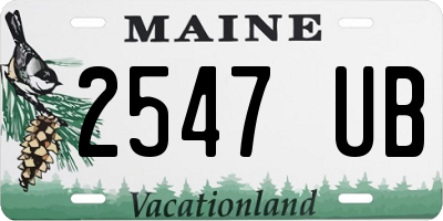 ME license plate 2547UB