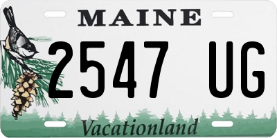 ME license plate 2547UG