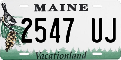 ME license plate 2547UJ