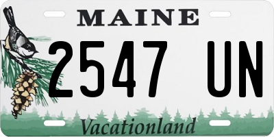 ME license plate 2547UN