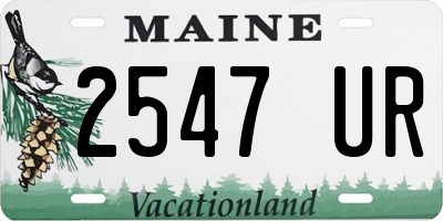 ME license plate 2547UR