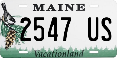 ME license plate 2547US