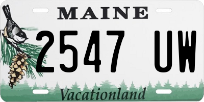 ME license plate 2547UW