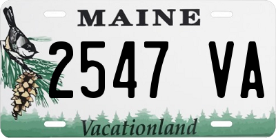 ME license plate 2547VA