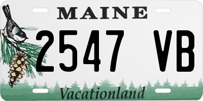 ME license plate 2547VB
