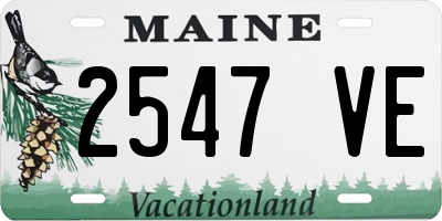 ME license plate 2547VE