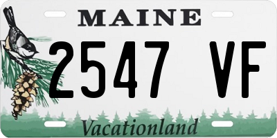 ME license plate 2547VF