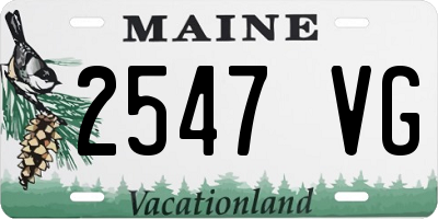 ME license plate 2547VG