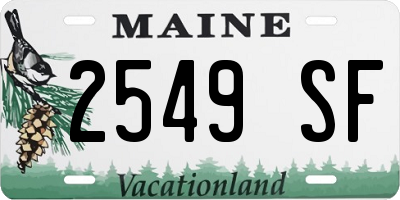 ME license plate 2549SF