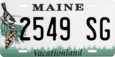ME license plate 2549SG