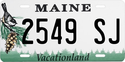 ME license plate 2549SJ