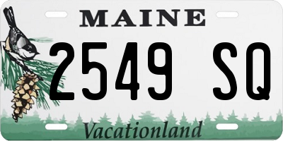 ME license plate 2549SQ