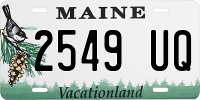 ME license plate 2549UQ